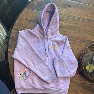 Purple Embroidered Hoodie